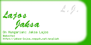 lajos jaksa business card